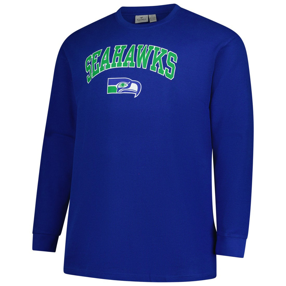 Seattle Seahawks Big & Tall Throwback Thermal Long Sleeve T-Shirt - Royal discount