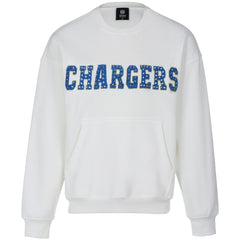 Los Angeles Chargers Cuce Women's Chenille Jeweled Sweatshirt - White sale