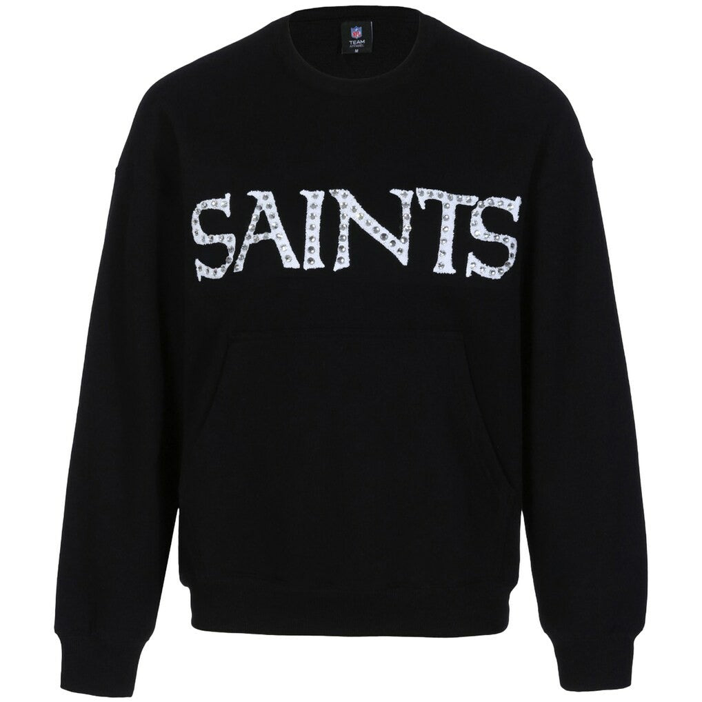 New Orleans Saints Cuce Women's Chenille Jeweled Sweatshirt - Black sale