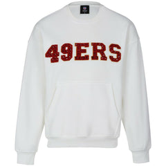 San Francisco 49ers Cuce Women's Chenille Jeweled Sweatshirt - White cheap