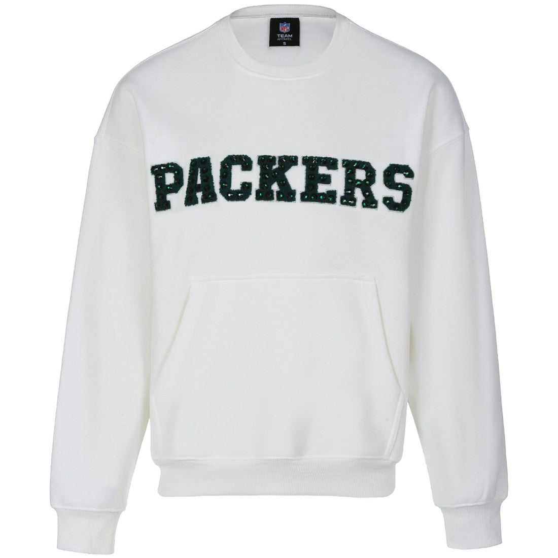 Green Bay Packers Cuce Women's Chenille Jeweled Sweatshirt - White online
