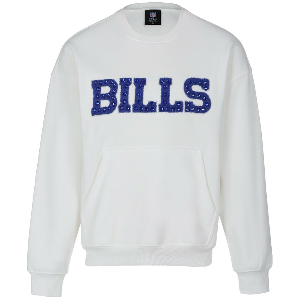 Buffalo Bills Cuce Women's Chenille Jeweled Sweatshirt - White online