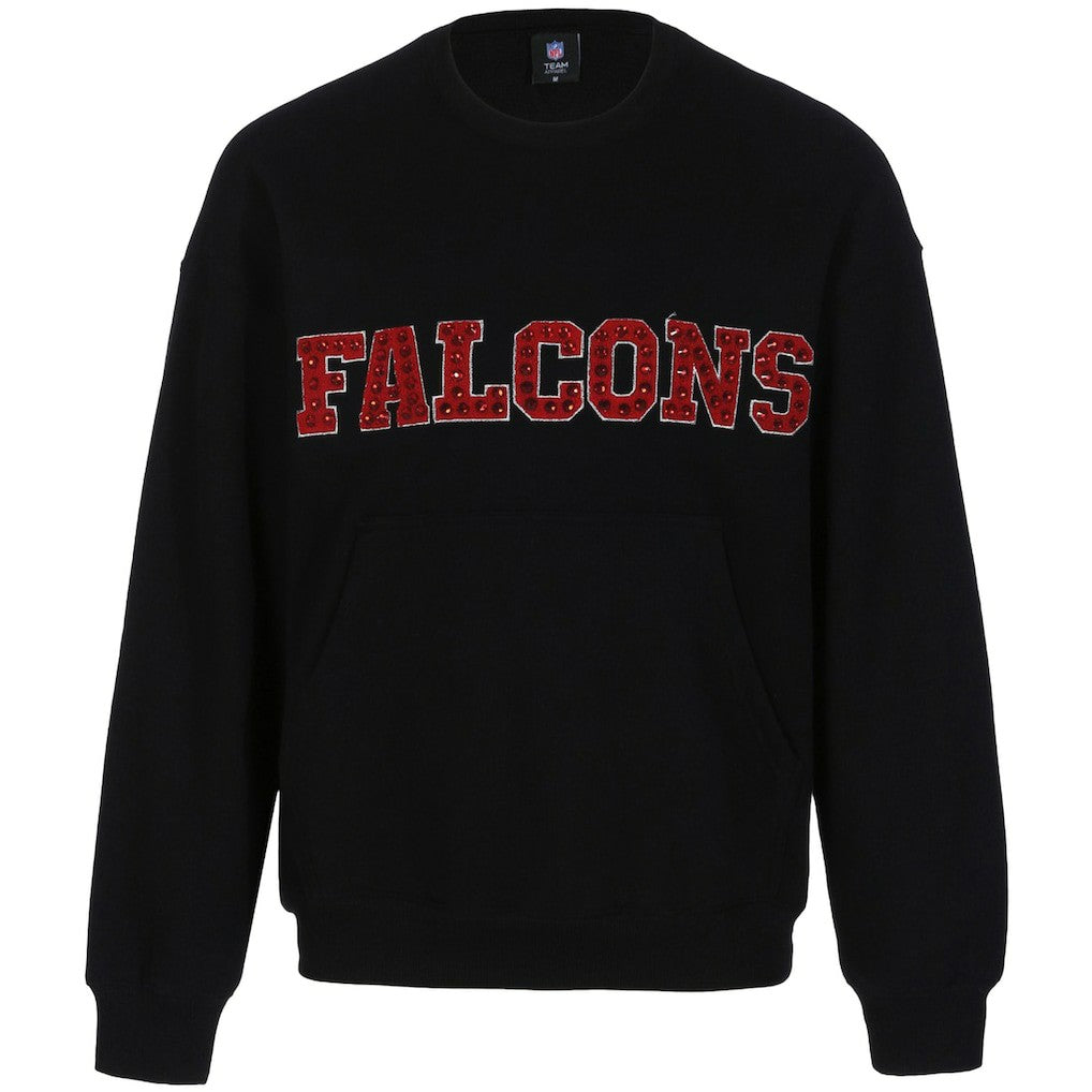 Atlanta Falcons Cuce Women's Chenille Jeweled Sweatshirt - Black outlet