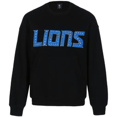 Detroit Lions Cuce Women's Chenille Jeweled Sweatshirt - Black on sale