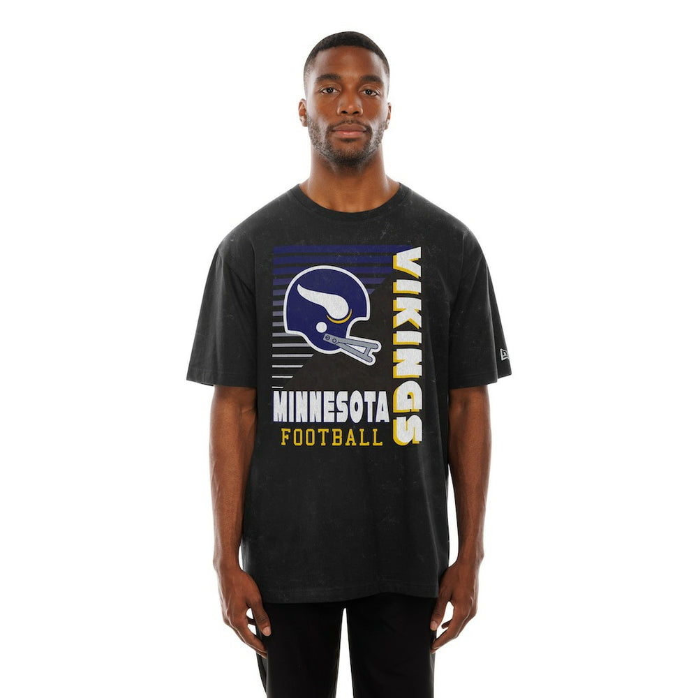 Minnesota Vikings New Era Retro Logo Enzyme Washed Oversized T-Shirt - Black online