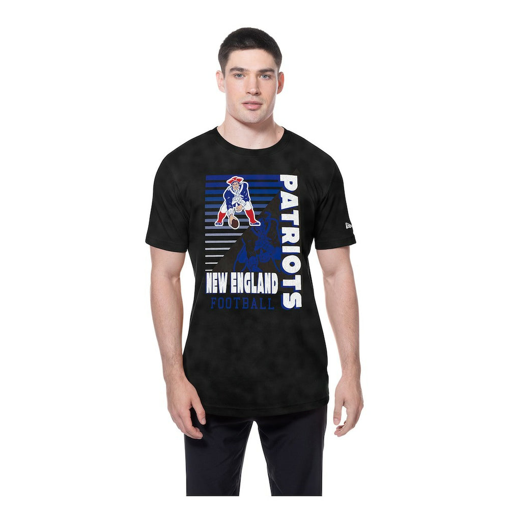 New England Patriots New Era Retro Logo Enzyme Washed Oversized T-Shirt - Black online