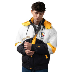 Pittsburgh Steelers Pro Player Shoulder To Shoulder Polyfill Full-Zip Hooded Jacket - Black/Gold for sale