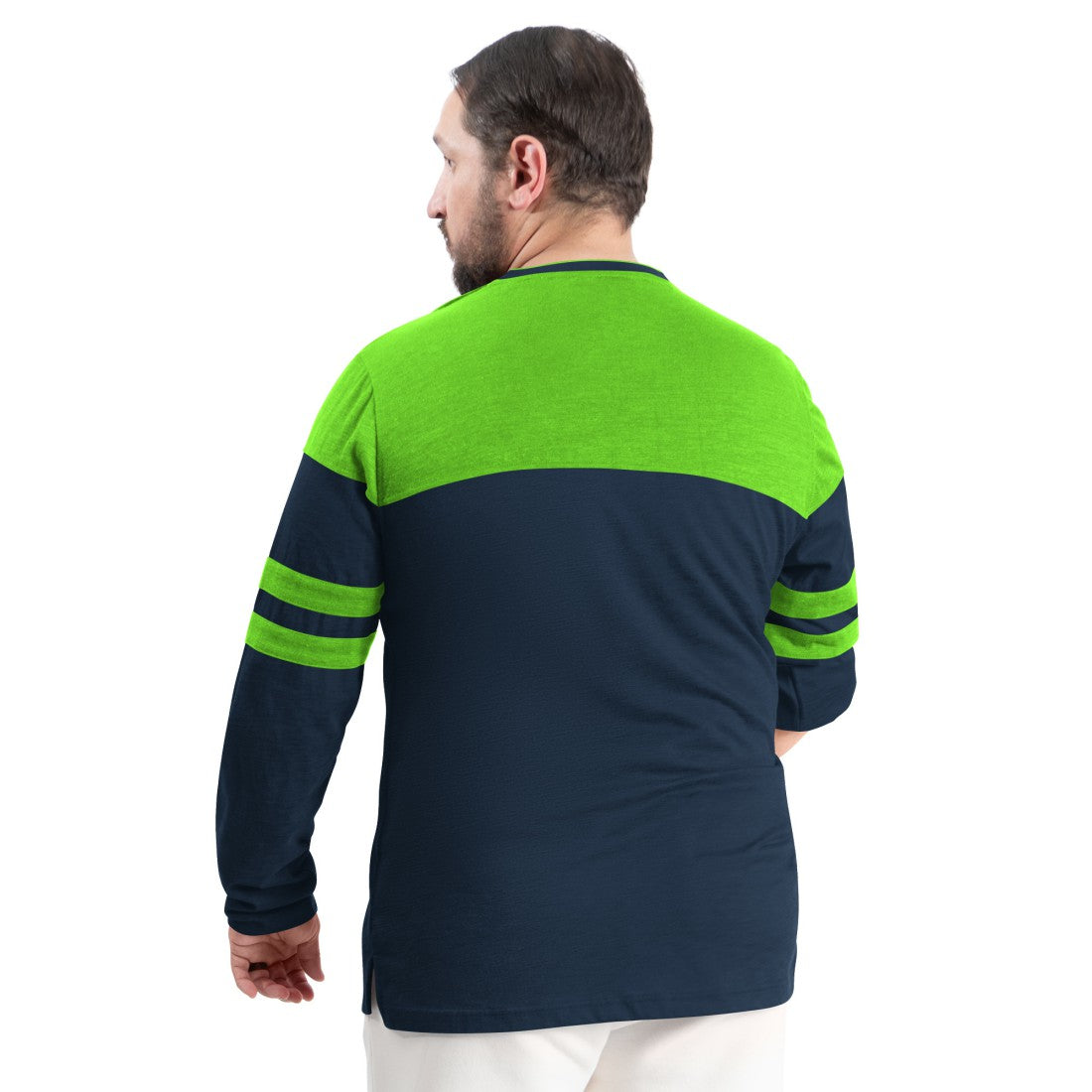 Seattle Seahawks G-III Sports by Carl Banks Adaptive Outlast Long Sleeve T-Shirt - College Navy/Neon Green on sale