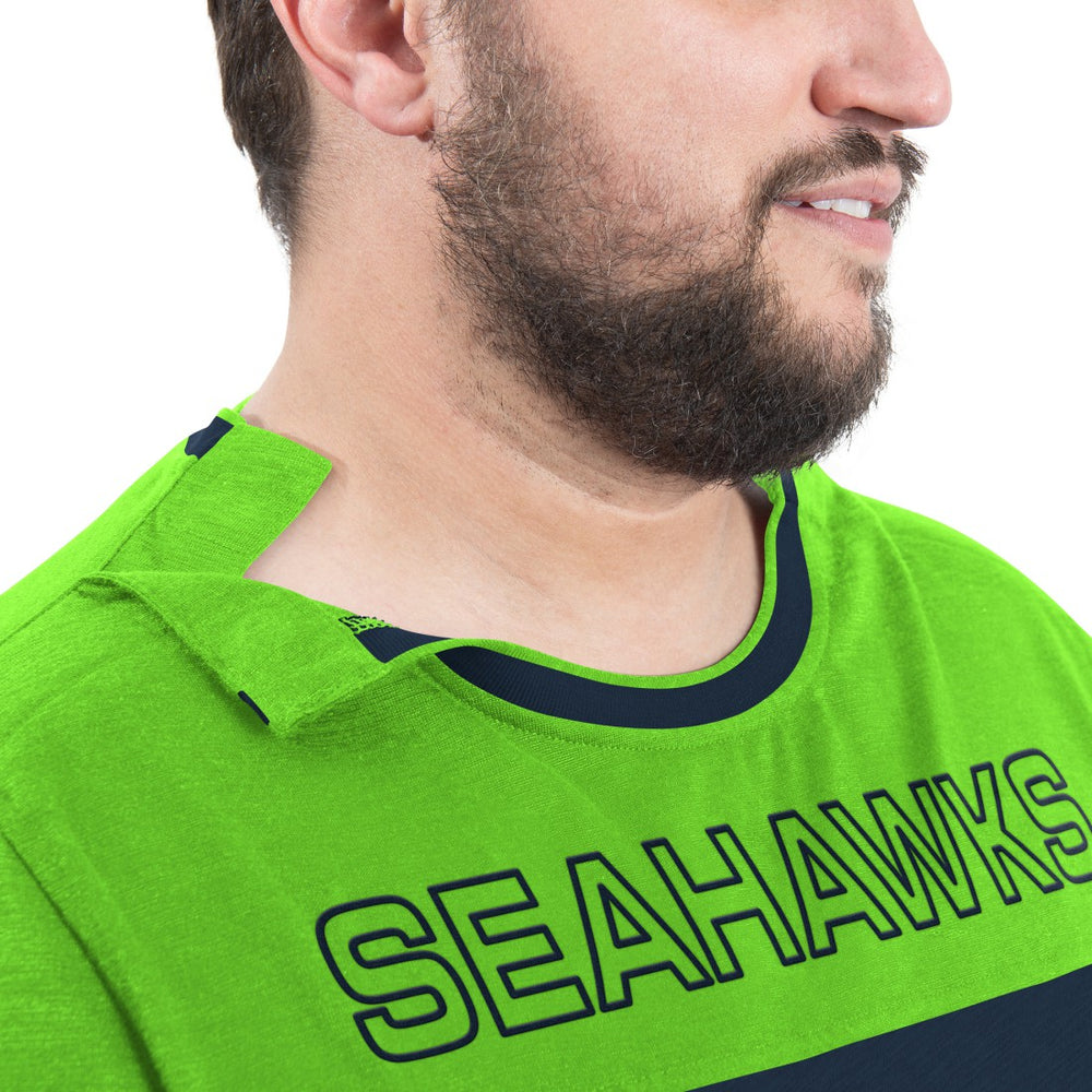 Seattle Seahawks G-III Sports by Carl Banks Adaptive Outlast Long Sleeve T-Shirt - College Navy/Neon Green on sale