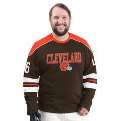 Cleveland Browns G-III Sports by Carl Banks Adaptive Lord Stanley Crewneck Sweatshirt - Brown discount