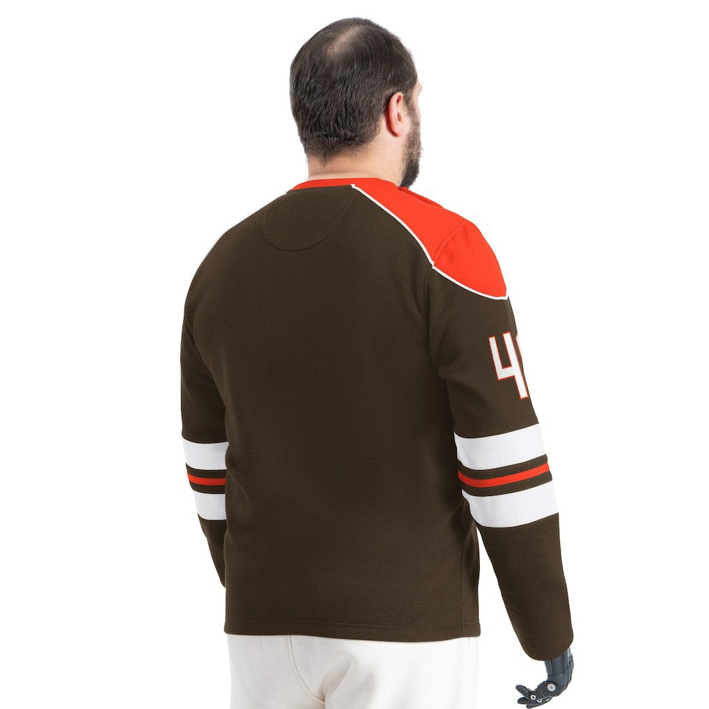 Cleveland Browns G-III Sports by Carl Banks Adaptive Lord Stanley Crewneck Sweatshirt - Brown discount