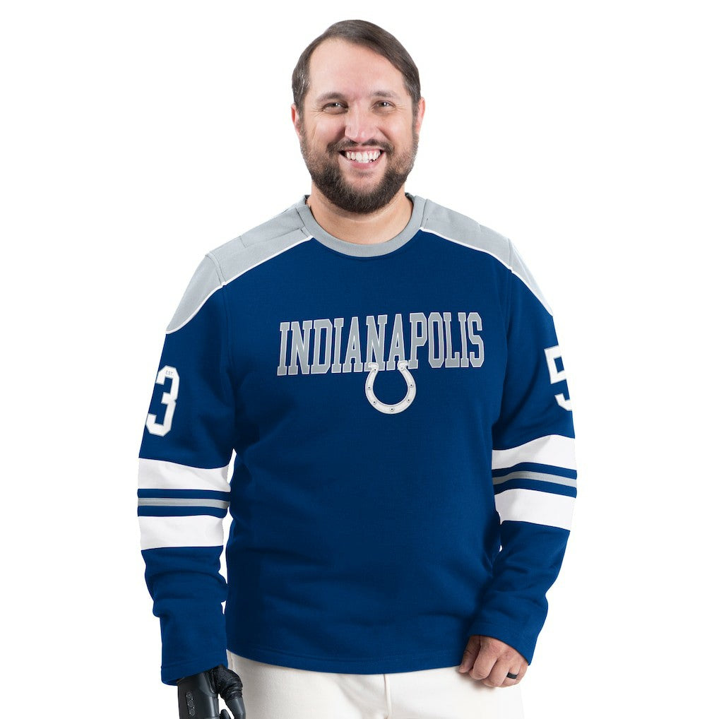 Indianapolis Colts G-III Sports by Carl Banks Adaptive Lord Stanley Crewneck Sweatshirt - Royal sale