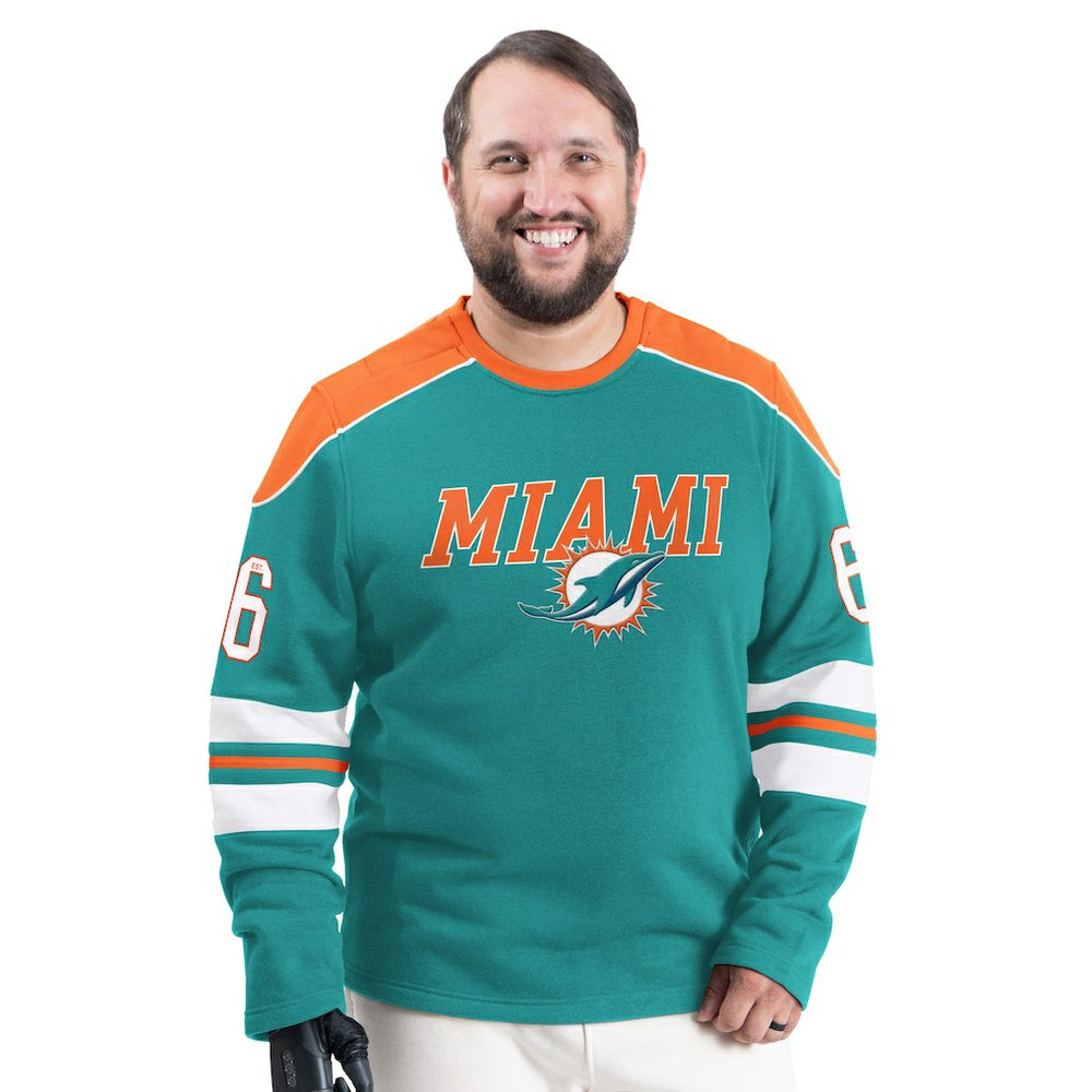 Miami Dolphins G-III Sports by Carl Banks Adaptive Lord Stanley Crewneck Sweatshirt - Aqua cheap