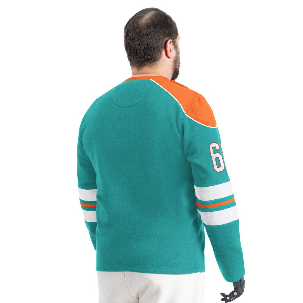 Miami Dolphins G-III Sports by Carl Banks Adaptive Lord Stanley Crewneck Sweatshirt - Aqua cheap