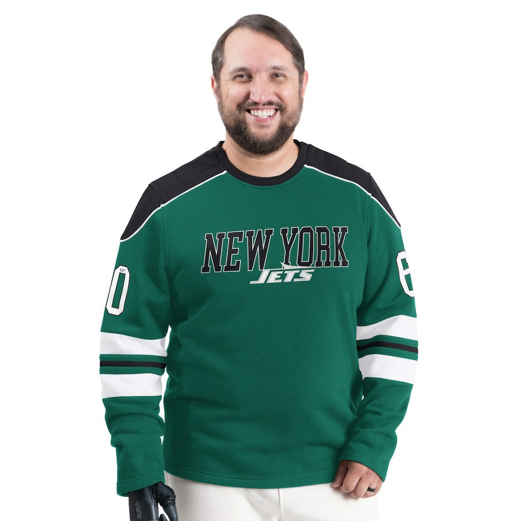 New York Jets G-III Sports by Carl Banks Adaptive Lord Stanley Crewneck Sweatshirt - Green for sale