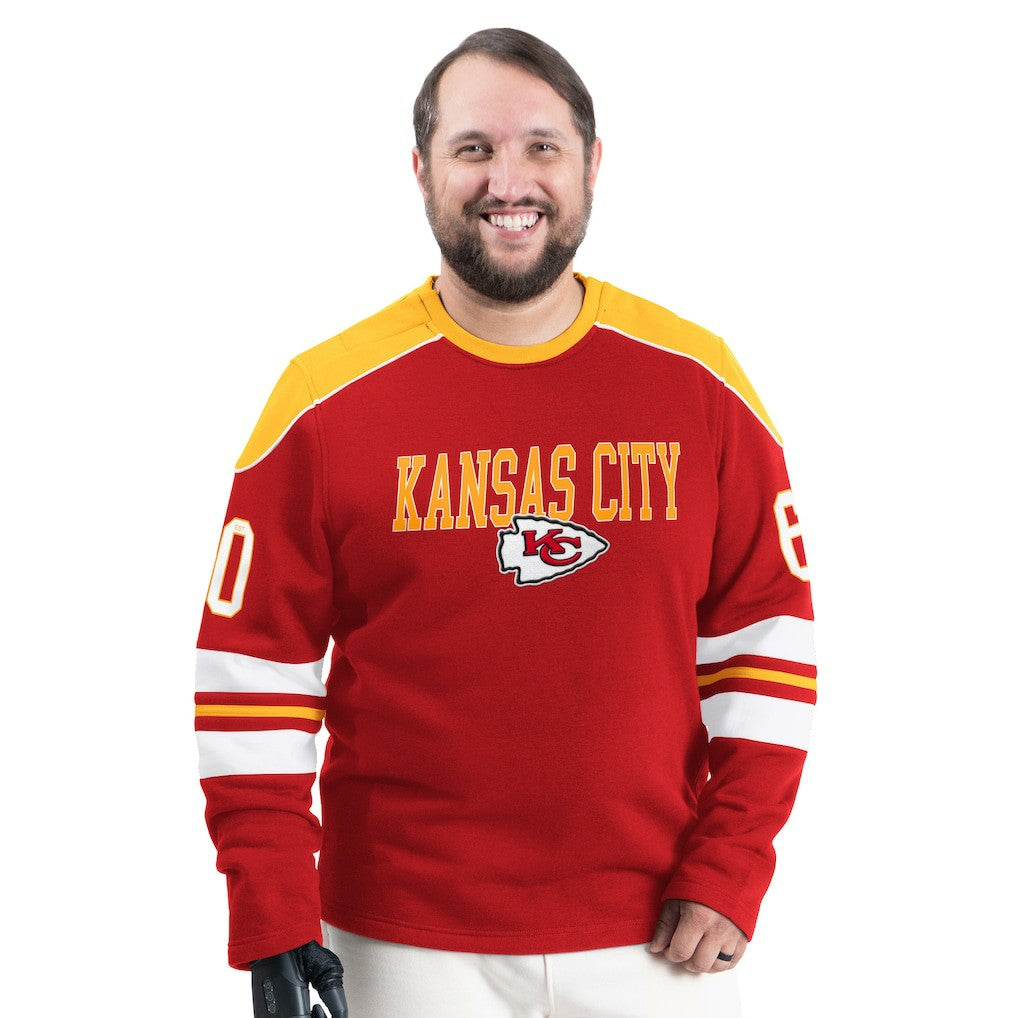 Kansas City Chiefs G-III Sports by Carl Banks Adaptive Lord Stanley Crewneck Sweatshirt - Red cheap