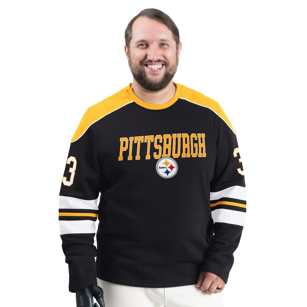 Pittsburgh Steelers G-III Sports by Carl Banks Adaptive Lord Stanley Crewneck Sweatshirt - Black on sale