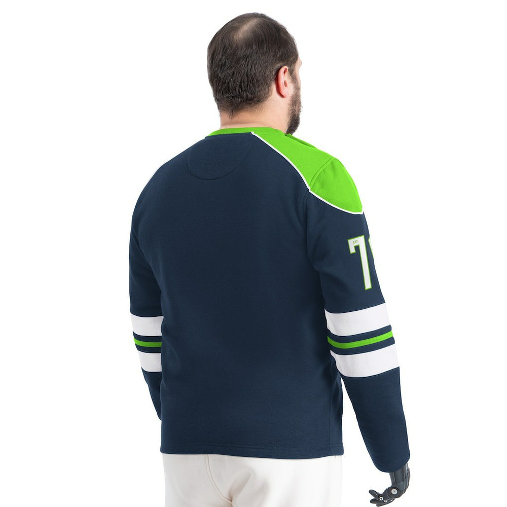 Seattle Seahawks G-III Sports by Carl Banks Adaptive Lord Stanley Crewneck Sweatshirt - College Navy cheap