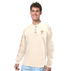 New Orleans Saints Margaritaville Five O'Clock Henley Long Sleeve T-Shirt - Cream outlet