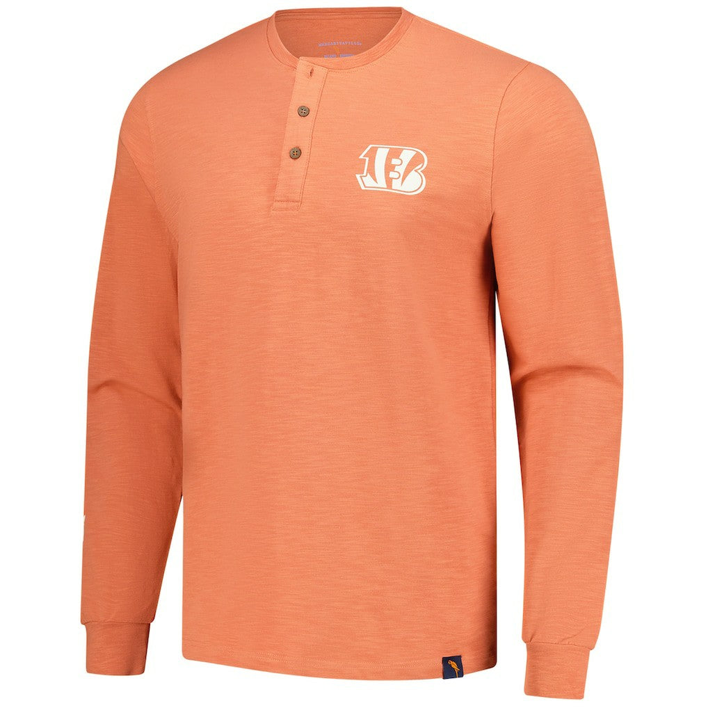 Cincinnati Bengals Margaritaville Five O'Clock Henley Long Sleeve T-Shirt - Coral for sale