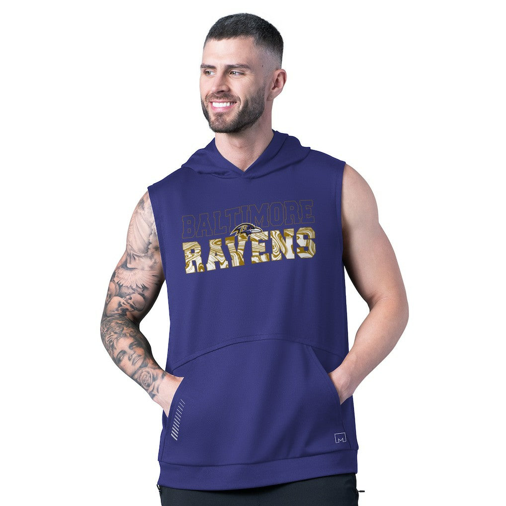 Baltimore Ravens MSX by Michael Strahan Tri-Blend Rebound Sleeveless Hoodie - Purple for sale