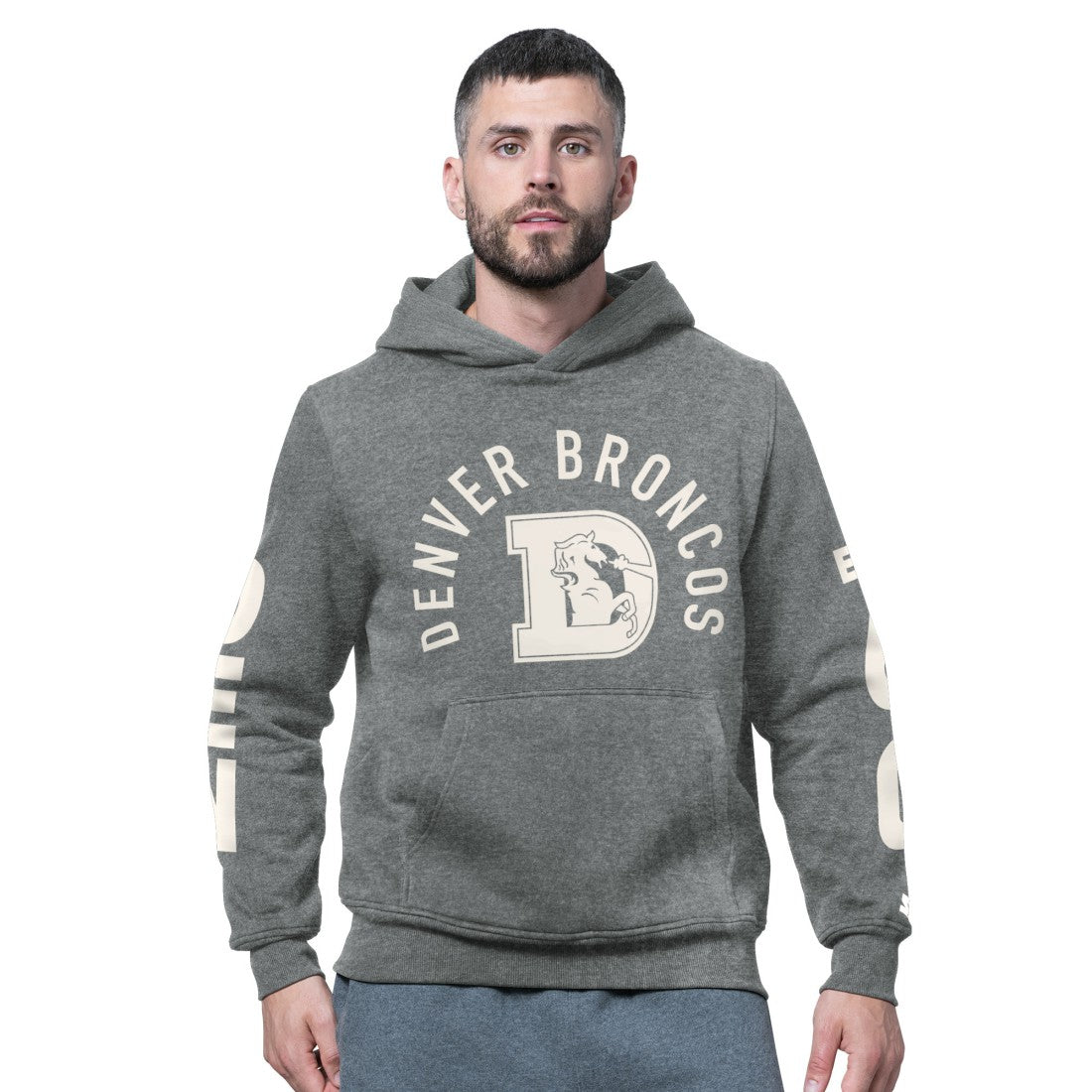 Denver Broncos Starter Handoff Vintage Logo Fleece Hoodie Sweatshirt - Charcoal cheap