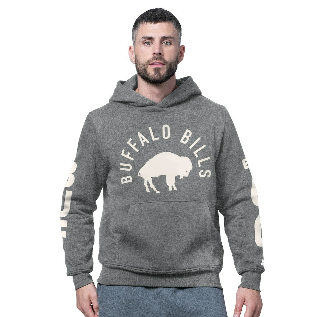 Buffalo Bills Starter Handoff Vintage Logo Fleece Hoodie Sweatshirt - Charcoal on sale