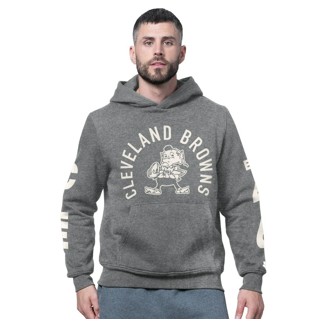 Cleveland Browns Starter Handoff Vintage Logo Fleece Hoodie Sweatshirt - Charcoal discount