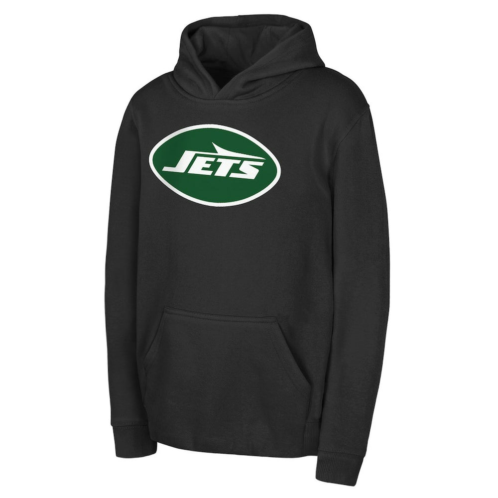 New York Jets Youth Team Logo Pullover Hoodie - Black outlet
