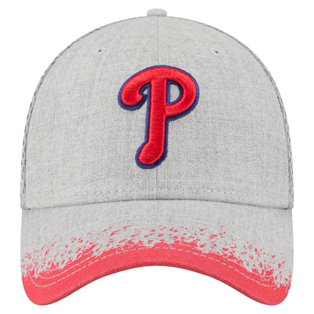 Philadelphia Phillies Visor Paint Splatter 39THIRTY Flex Hat Gray