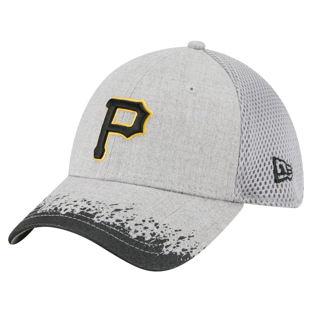 Pittsburgh Pirates Visor Paint Splatter 39THIRTY Flex Hat Gray