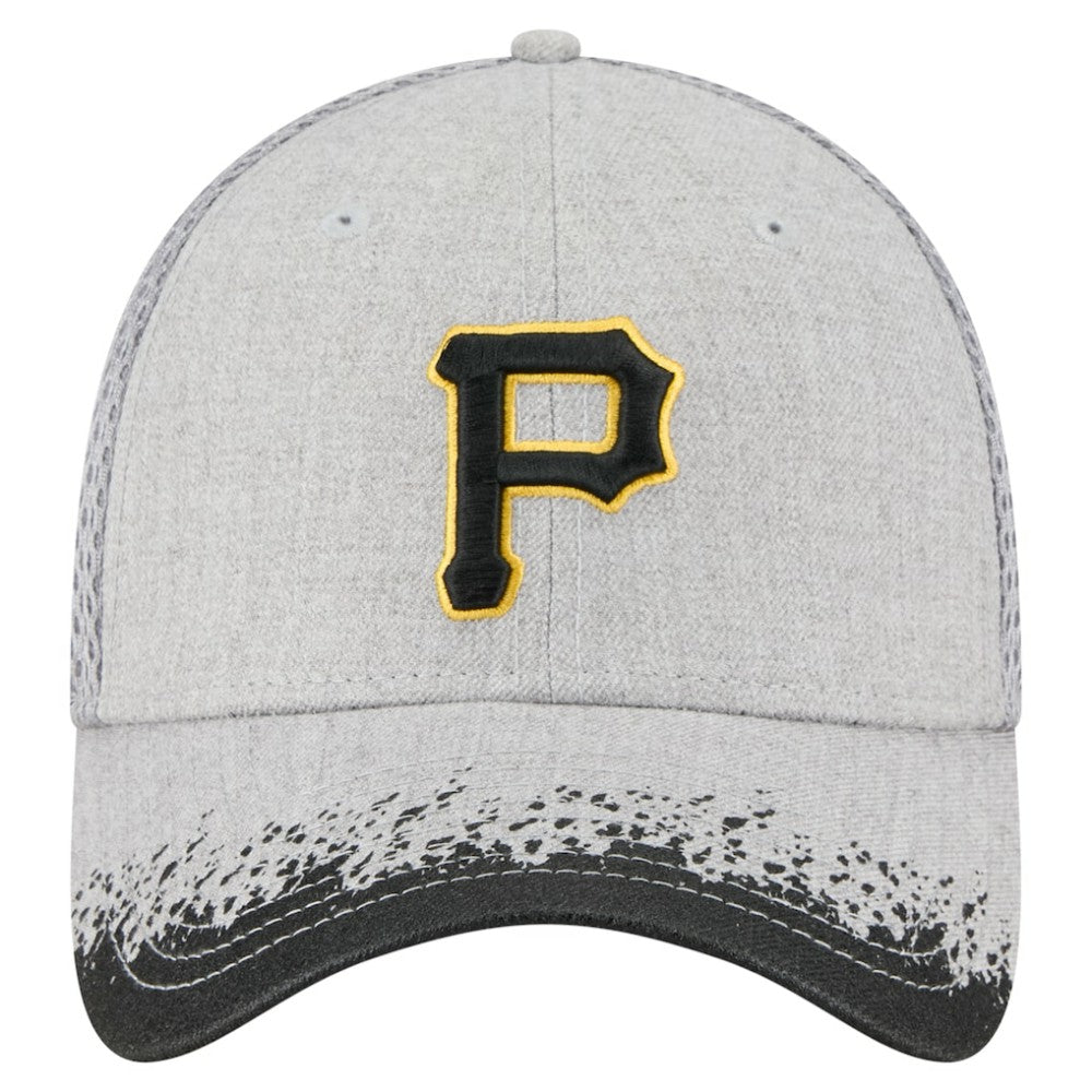 Pittsburgh Pirates Visor Paint Splatter 39THIRTY Flex Hat Gray