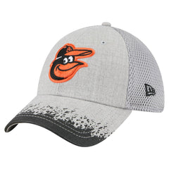 Baltimore Orioles Visor Paint Splatter 39THIRTY Flex Hat Gray