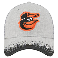 Baltimore Orioles Visor Paint Splatter 39THIRTY Flex Hat Gray
