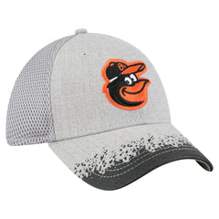 Baltimore Orioles Visor Paint Splatter 39THIRTY Flex Hat Gray