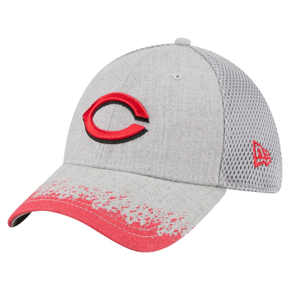 Cincinnati Reds Visor Paint Splatter 39THIRTY Flex Hat Gray