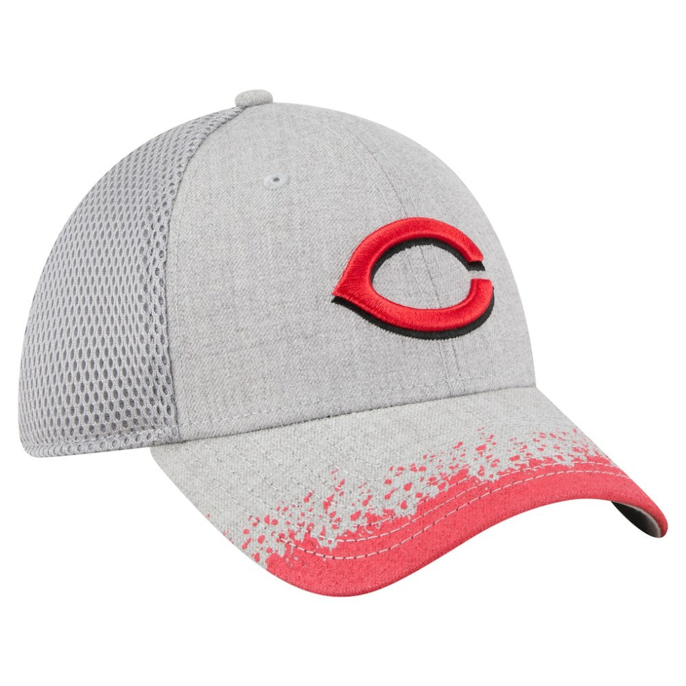 Cincinnati Reds Visor Paint Splatter 39THIRTY Flex Hat Gray