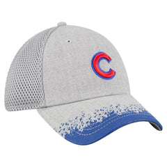 Chicago Cubs Visor Paint Splatter 39THIRTY Flex Hat Gray