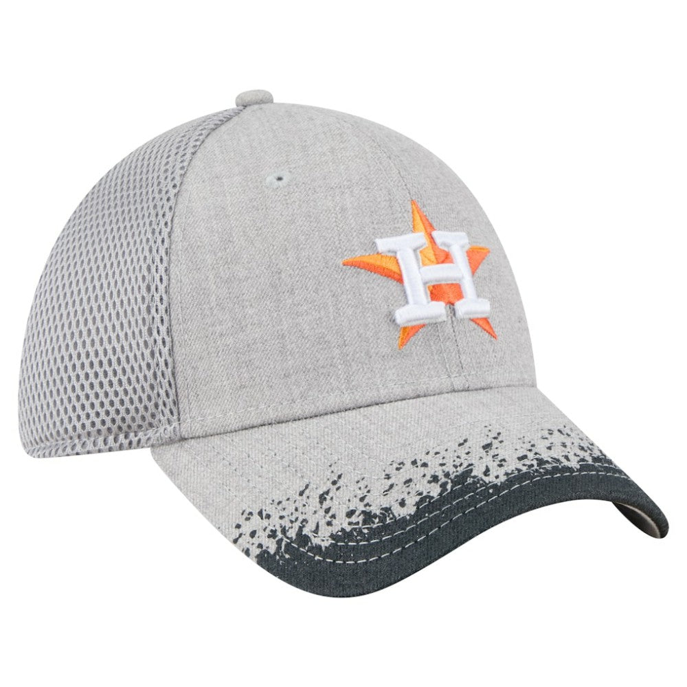 Houston Astros Visor Paint Splatter 39THIRTY Flex Hat Gray