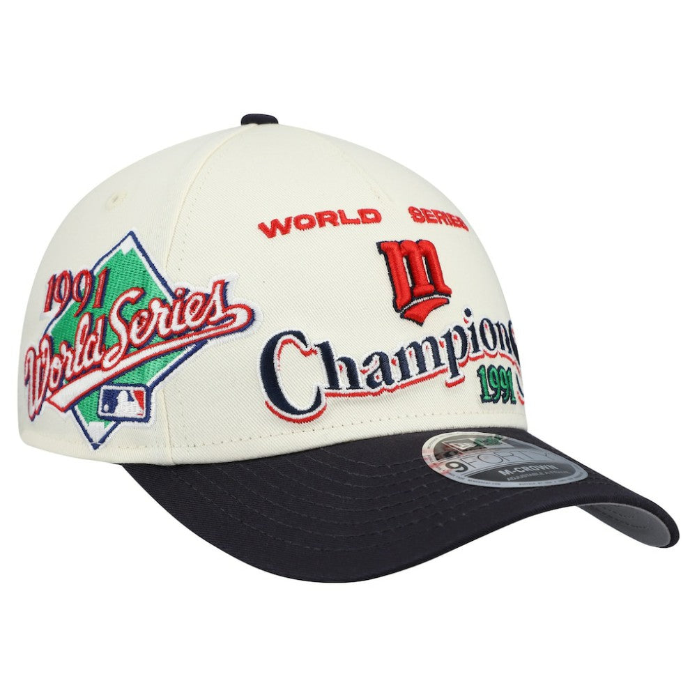 Minnesota Twins World Series 9FORTY M-Crown Adjustable Hat Cream/Navy