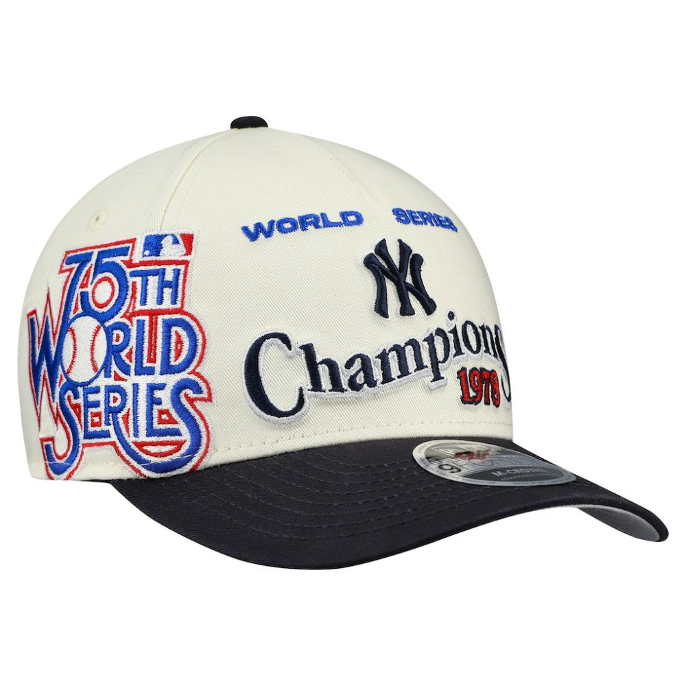 New York Yankees World Series 9FORTY M-Crown A-Frame Adjustable Hat Cream/Navy