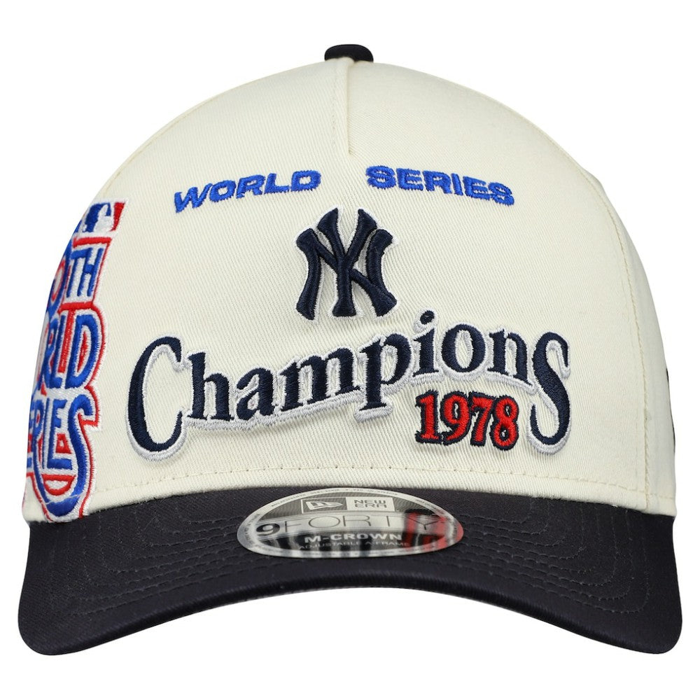 New York Yankees World Series 9FORTY M-Crown A-Frame Adjustable Hat Cream/Navy