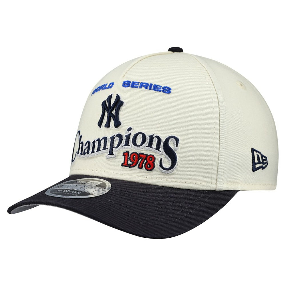 New York Yankees World Series 9FORTY M-Crown A-Frame Adjustable Hat Cream/Navy
