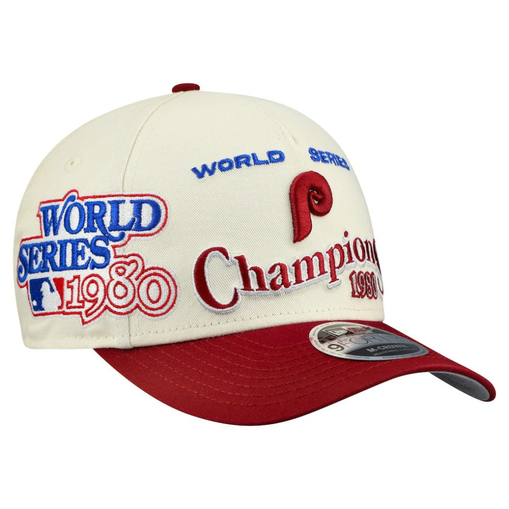 Philadelphia Phillies World Series 9FORTY M-Crown A-Frame Adjustable Hat Cream/Red