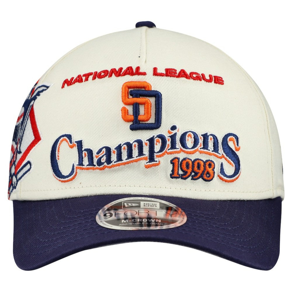 San Diego Padres World Series 9FORTY M-Crown A-Frame Adjustable Hat Cream/Navy
