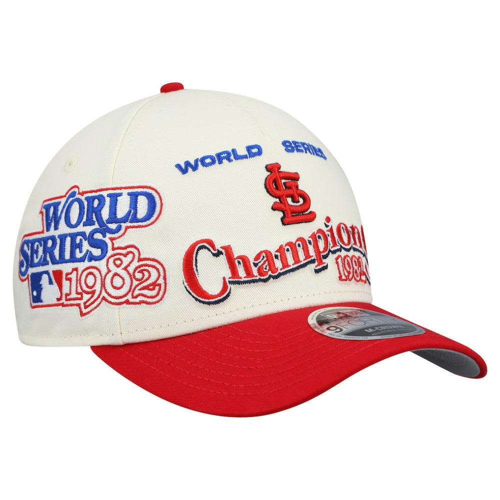St. Louis Cardinals World Series 9FORTY M-Crown Adjustable Hat Cream/Red