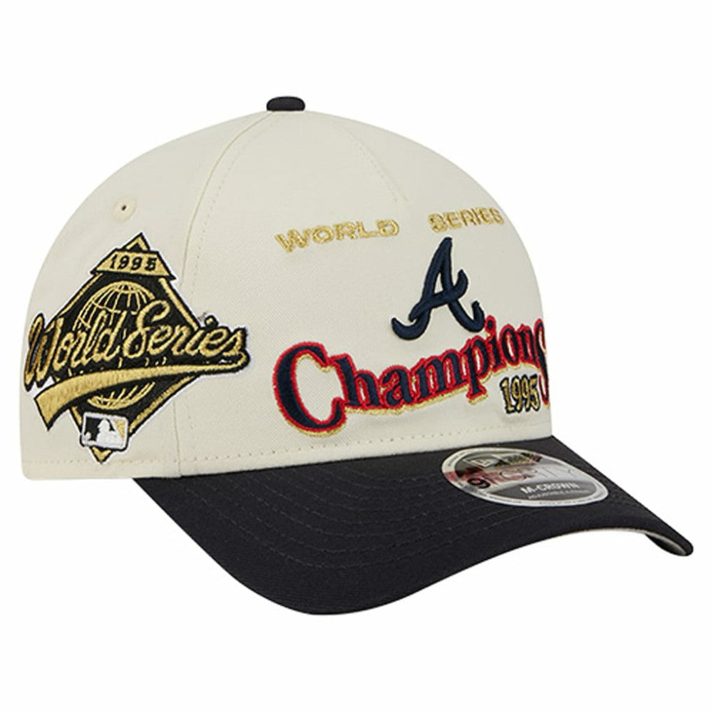 Atlanta Braves World Series 9FORTY M-Crown Adjustable Hat Cream/Navy