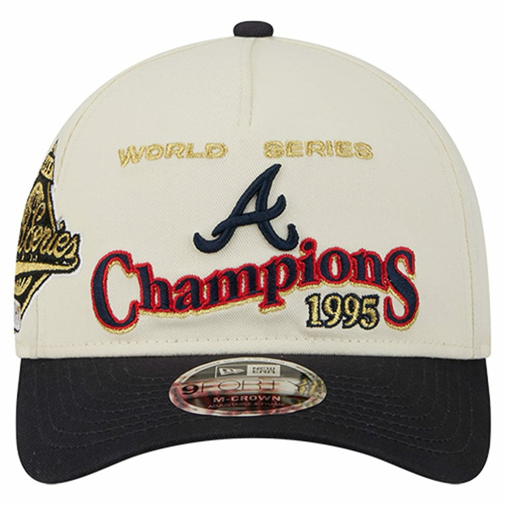 Atlanta Braves World Series 9FORTY M-Crown Adjustable Hat Cream/Navy