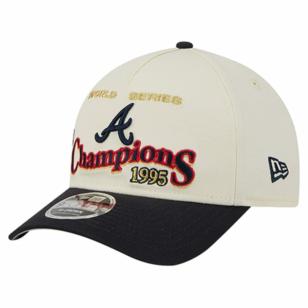 Atlanta Braves World Series 9FORTY M-Crown Adjustable Hat Cream/Navy