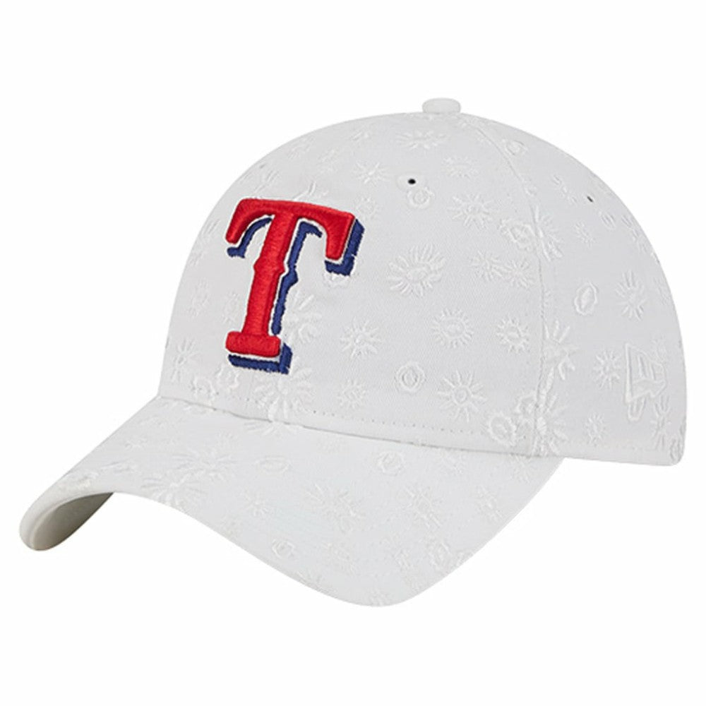 Texas Rangers Women's Floral Mesh 9TWENTY Adjustable Hat White